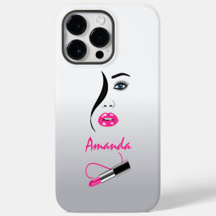 Coques Pour iPhone Face Pink Lipstick Kiss Miroir Cool maquillage Art