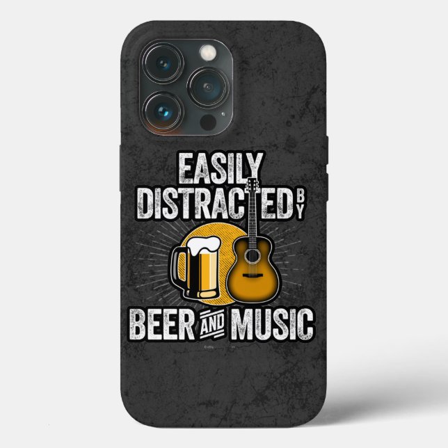 Coques Case-Mate iPhone Facilement distrait par Bière et Musique Coque-Mat (Verso)
