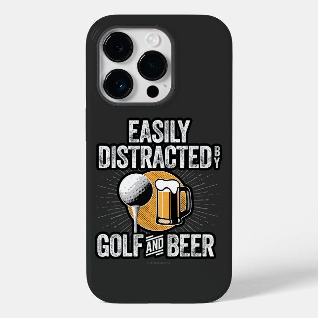 Coques Case-Mate iPhone Facilement distrait par Golf et Bière Coque-Mate i (Verso)