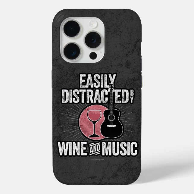 Coques Case-Mate iPhone Facilement distrait par Wine and Music Coque-Mate  (Verso)