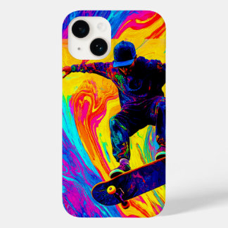 Coque Pour iPhone 14 Faire du skateboard à travers les couleurs