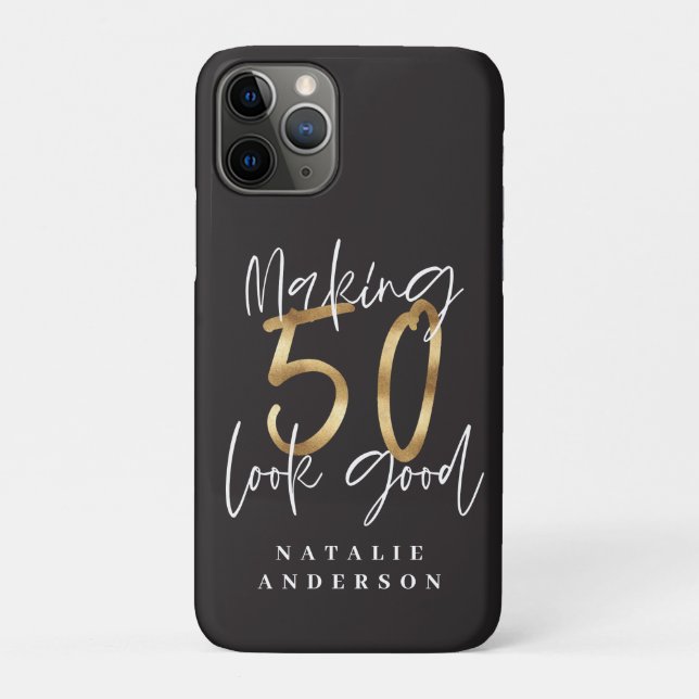 Coques Case-Mate iPhone Faire passer 50 ans en or (Dos)