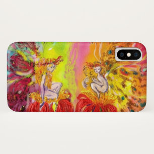 Coques Pour iPhone FAIRIES D'AUBE AVEC Imaginaire FLEURS ROUGES