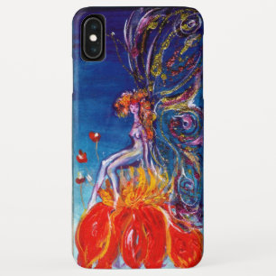 Coques Pour iPhone FAIRY IN NIGHT SITTING ON RED FLOWER Monogram