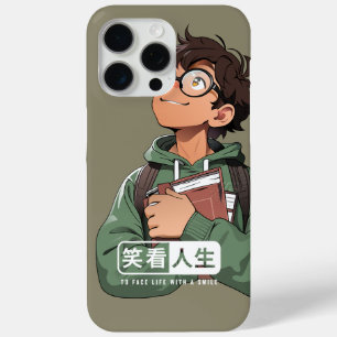 Coque iPhone 15 Pro Max Fais face à la vie avec le sourire