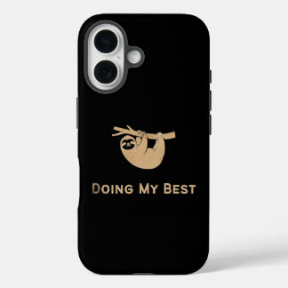 Coque Pour iPhone 16 Faisant de mon mieux Glitter Sloth