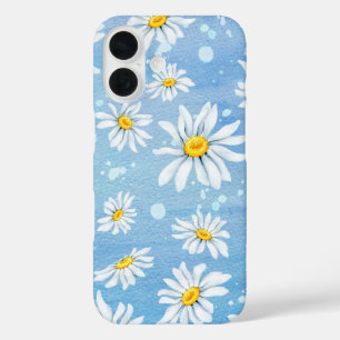 Coque Pour iPhone 16 Faisée Abstrait Sur Bleu