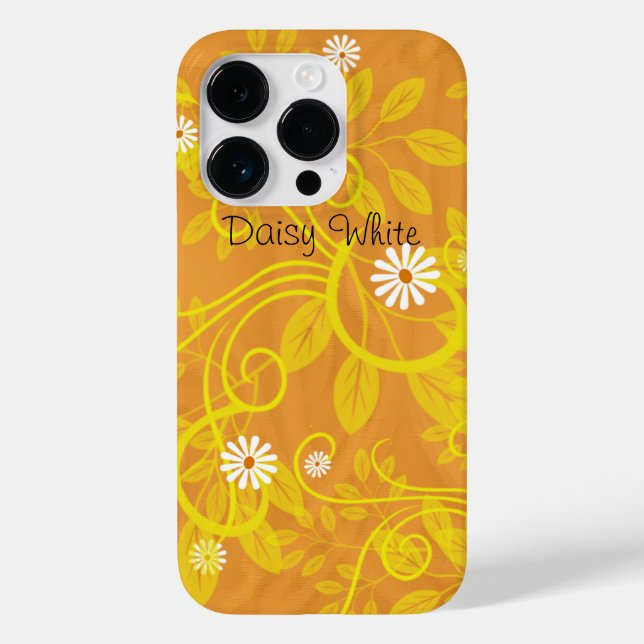 Coques Case-Mate iPhone Faisée rétro et jaune sur orange (Verso)