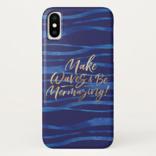 Case-Mate iPhone Case Faites la marine et l'or des vagues   citation