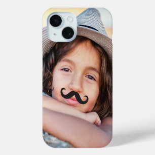 Coque Pour iPhone 15 Faites votre propre Moustache amusante / Photo Mou