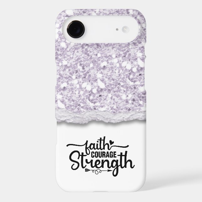 Coques Case-Mate iPhone Faith Courage Force Calligraphie Script Citation (Verso)