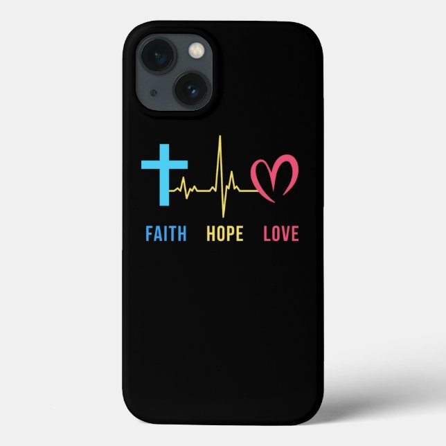 Coques Case-Mate iPhone Faith Hope Love Christian Heartbeat  (Verso)