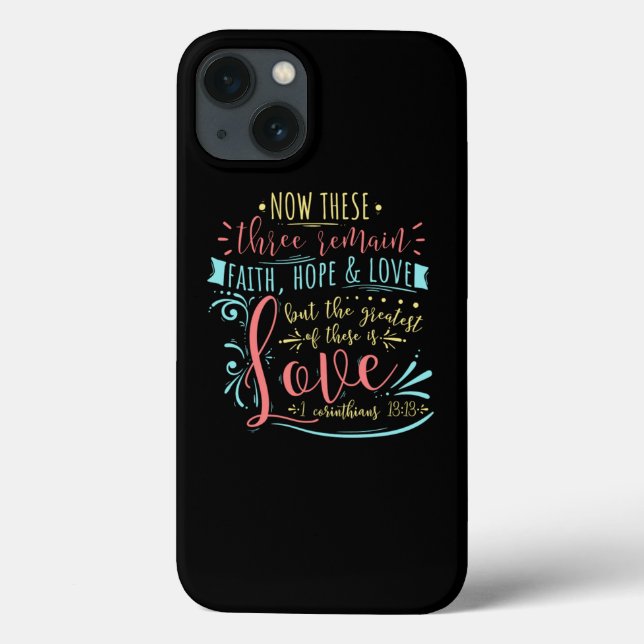 Coques Case-Mate iPhone Faith Hope Love Christian Scripture Letters  (Verso)