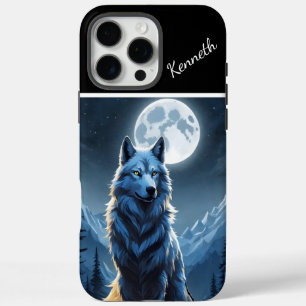 Coques iPhone 16 Pro Max Faits saillants de la Pleine lune Howling Wolf