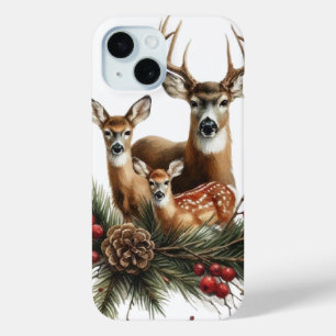 Coque Pour iPhone 15 Famille de cerfs