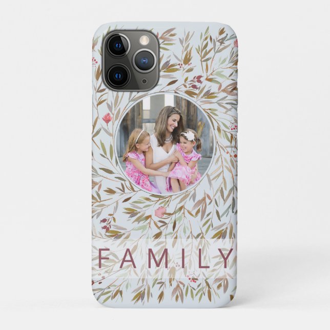 Coques Case-Mate iPhone Famille de photos florales rose personnalisée (Dos)