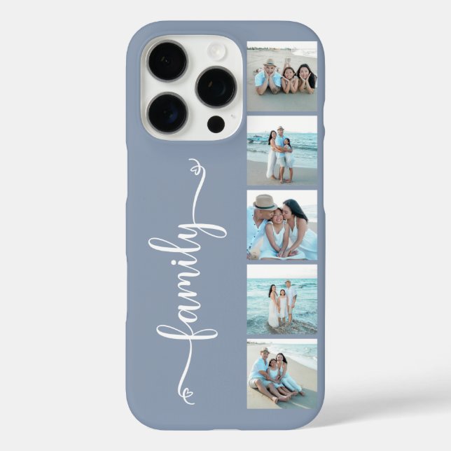 Coques Case-Mate iPhone Famille de polices de caractères Photo Bleu Poussi (Verso)