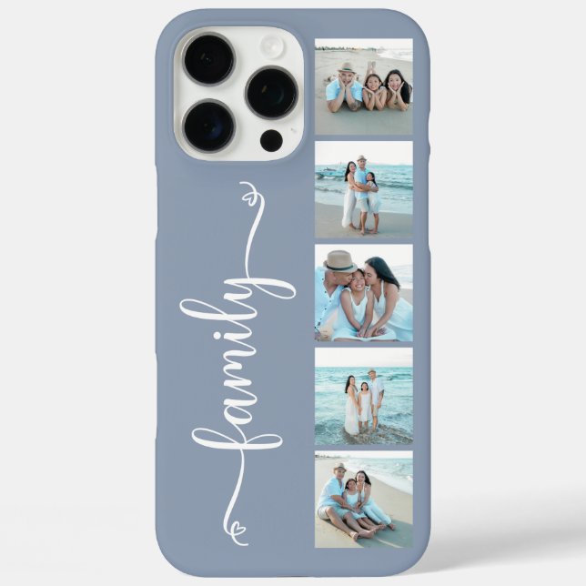 Coques Case-Mate iPhone Famille de polices de caractères Photo Bleu Poussi (Verso)