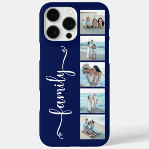 Coques iPhone 16 Pro Max Famille de polices Photo Bleu Marine