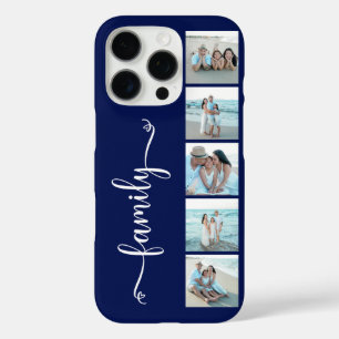 Coques iPhone 16 Pro Famille de polices Photo Bleu Marine