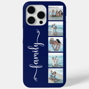 Coque iPhone 15 Pro Max Famille de polices Photo Bleu Marine