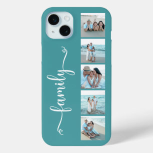 Coque iPhone 15 Mini Famille de polices Photo Sarcelle