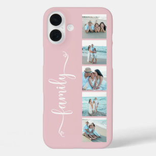 Coques iPhone 16 Plus Famille de polices Script Photo Rose Blush