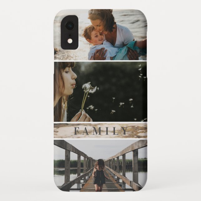 Coques Case-Mate iPhone Famille Marbre blanc texte personnalisé 3 Collage  (Dos)
