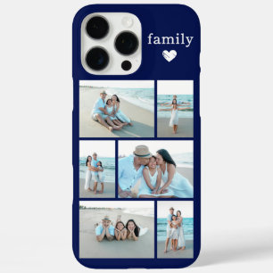 Coques iPhone 16 Pro Max Famille Moderne 6 Photo Bleu Marine