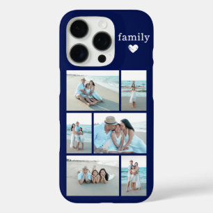 Coques iPhone 16 Pro Famille Moderne 6 Photo Bleu Marine