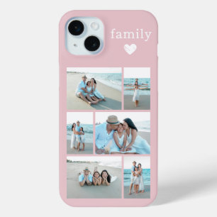 Coque iPhone 15 Mini Famille Moderne 6 Rose Pâle Photo