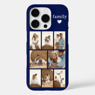 Coques iPhone 16 Pro Famille Moderne 8 Photo Bleu Marine