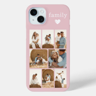 Coque iPhone 15 Mini Famille Moderne 8 Rose Pâle Photo