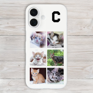 Coque Pour iPhone 16 Famille Monogrammée Animaux de compagnie 6 Carré P