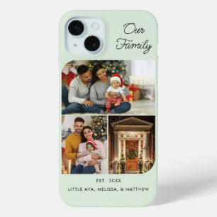 Coque iPhone 15 Mini Famille Noël Photo Grand-mère Personnaliser