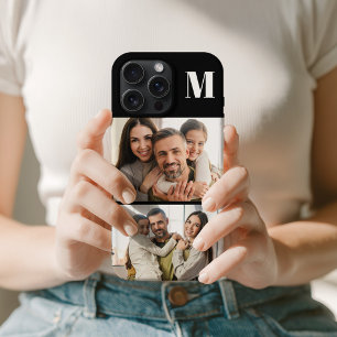 Coque iPhone 15 Pro Max Famille personnalisée 2 Photo & Monogramme