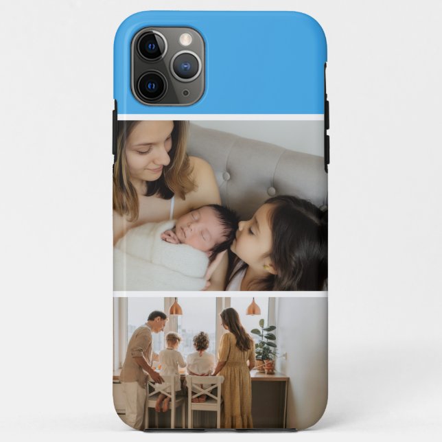 Coques Case-Mate iPhone Family Photo Collage blue 2 Picture (Dos)
