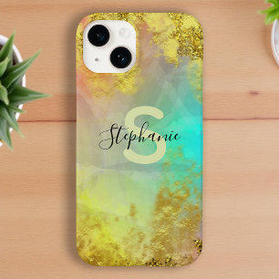 Coque Pour iPhone 14 Fancy Glam Abstrait Gold Parties scintillant de ré