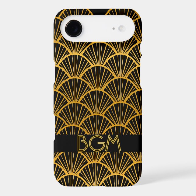 Coques Case-Mate iPhone Fans d'art déco avec le monogramme (Verso)