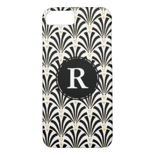 Etui iPhone Case-Mate fans noires et blanches d'art déco vintage des