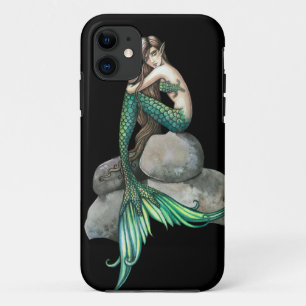 Coques Pour iPhone Fantaisie artistique de sirène émeraude