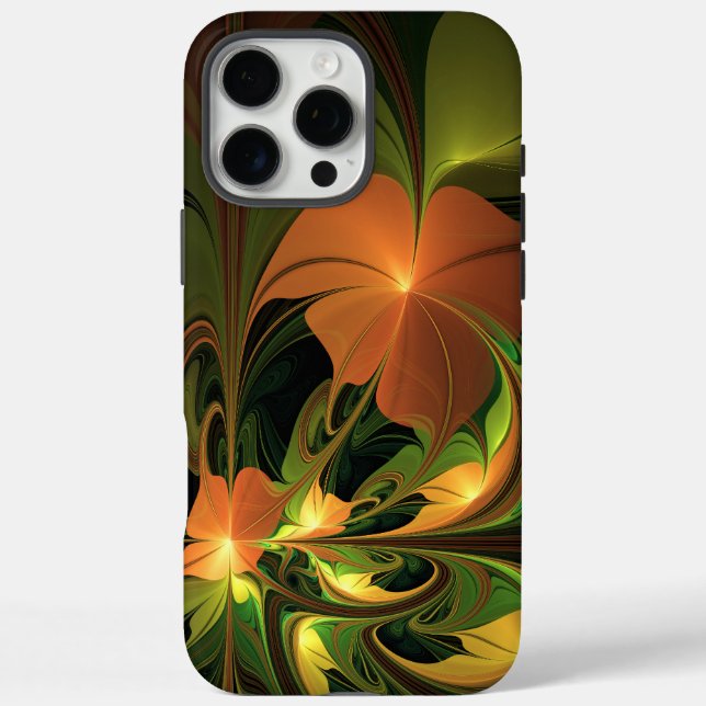 Coques Case-Mate iPhone Fantasy Plant Abstract Green Rust Brown Fractal (Verso)