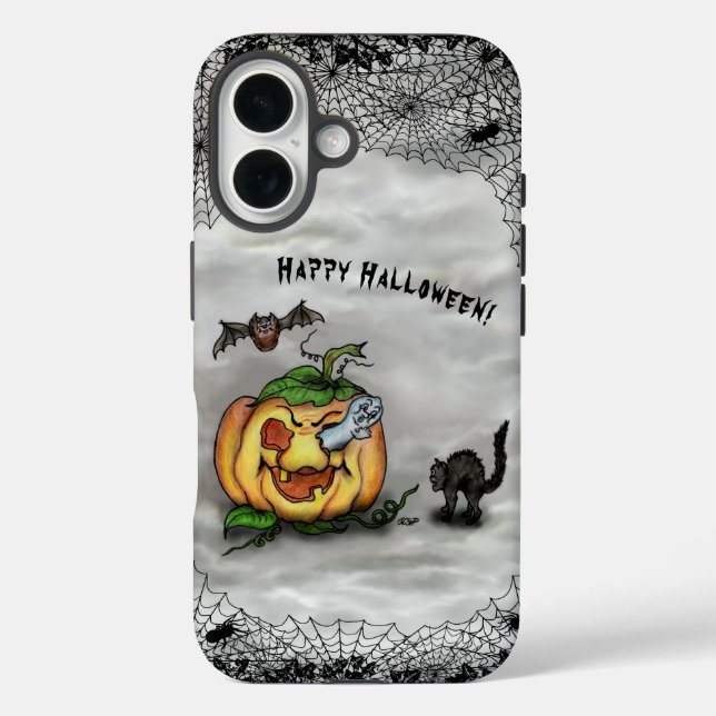 Coques Case-Mate iPhone Fantôme, Chat, Chat et Citrouille, Bonne Halloween (Verso)