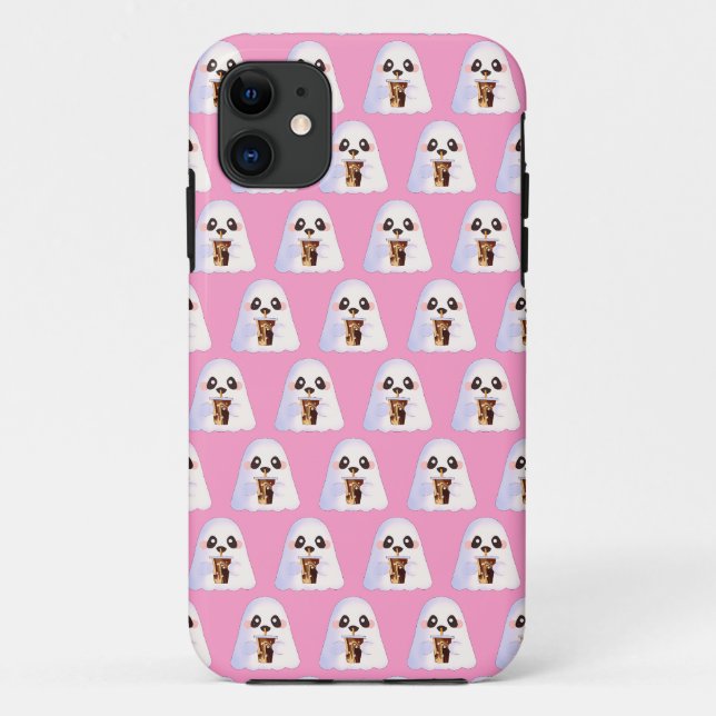 Coques Case-Mate iPhone Fantôme éffrayant Avec Café Glacé (Dos)