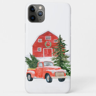 Case-Mate iPhone Case Farmhouse Arbre de Noël Camion rouge Vintage