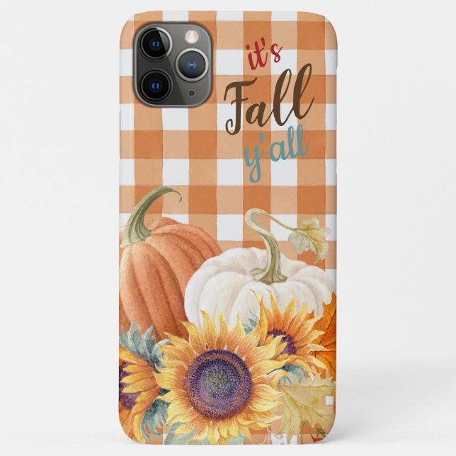 Coques Case-Mate iPhone Farmhouse Orange Buffalo Check Citrouille Sunflowe (Dos)
