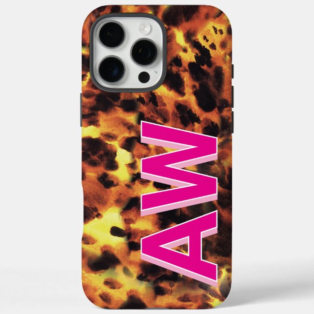 Coques Case-Mate iPhone Fashion Rose Monogramme Tortoiseshell (Verso)