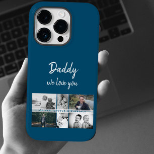 Coque Pour iPhone 14 Pro Father with Kids and Family Dad Photo Collage