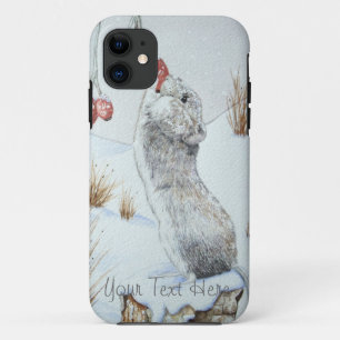 Coque Case-Mate Pour iPhone faune mignonne de scène de neige d'hiver de souri