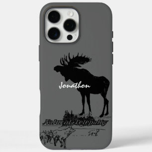 Coques iPhone 16 Pro Max Faune vintage d'orignal et de loup - Choisissez la